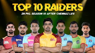 Top 10 Raiders in Pro Kabaddi 2023 After 44 Matches  Top Raiders After Chennai Leg in PKL 10 [upl. by Rogers]