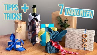 Geschenk verpacken ohne Geschenkpapier  7 einfache Ideen [upl. by Dnalor]