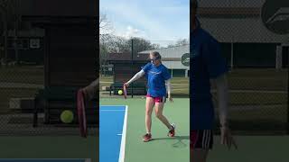 tennistechnique Contact point twohanded backhand [upl. by Sidonnie]