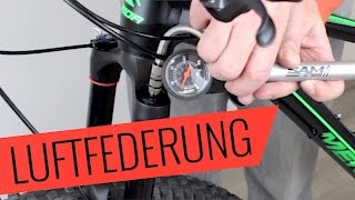 Fahrrad Luftfederung einstellen  Fahrradorg [upl. by Yesac]