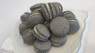 Black Sesame Macarons 黑芝麻 马卡龙 [upl. by Thay]