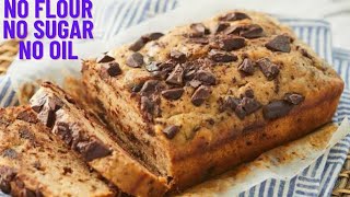 NO sugar No Flour Healthy Banana Bread recipeLow calorie banana bread recipe without flour [upl. by Nyladnor285]