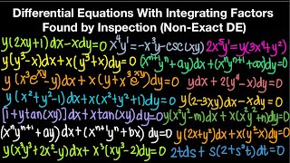 Differential Equations With Integrating Factors Found By Inspection NonExact DE Part 1 [upl. by Castro]