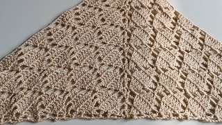 How to crochet very elegant leaf pattern shawl with simple stitch [upl. by Ok]