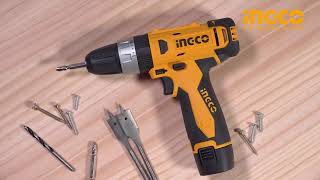 INGCO Li ion Cordless drill CIDLI228120  دريل شحن انكو 12 فولت دقاق [upl. by Harland]