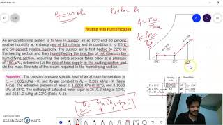 Heating with humidification process  numerical problem [upl. by Ahkeber169]