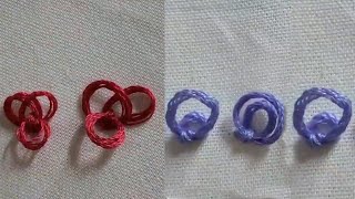 embroidery how to do french knot stitch for beautiful flower design DIY handworkd [upl. by Holle]