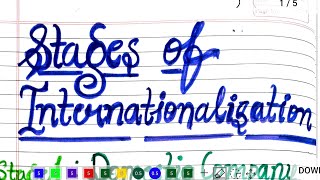 Stages of Internationalisation International Business  Business  B com M com [upl. by Cowley]