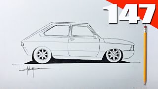 🔴COMO DIBUJAR UN FIAT 147 DE COSTADO PASO A PASO✏️ [upl. by Domash]