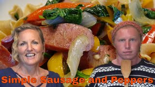 Easy Kielbasa Sausage and Peppers over Pasta  kielbasa peppers recipe [upl. by Lorolla]