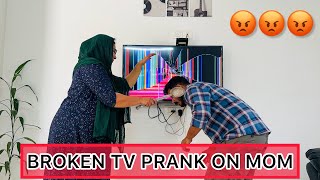 😨Tv Broken Prank on mom 🤣  Gone wrong 😡 Angry father [upl. by Raval]