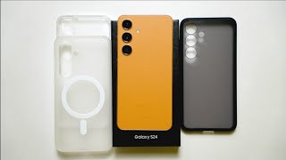 S24 Sandstone Orange Unboxing  Spigen Ultra Hybrid amp Ringke Fusion Case Review [upl. by Ardnasxela]