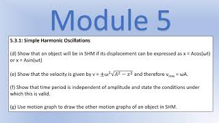 A Level Physics OCR Module 5 Circular Motion and SHM Specification [upl. by Lowenstern]