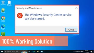 How To Fix Windows Security Center Service Cant Be Started in Windows 10 100 Working Solution [upl. by Lietman]