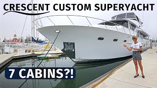 1890000 97 CRESCENT CUSTOM 96 2019 REFIT Classic SuperYacht LIVEABOARD Motor Yacht TOUR amp SPECS [upl. by Demakis]