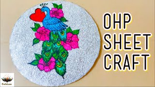 How To Make Glass Painting For Beginners  Glass Painting On OHP Sheet  CraftsLane [upl. by Grimbal]