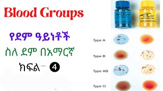 Blood Groups  የደም አይነቶች  ስለ ደም በአማርኛ  ክፍል  4 Physiology ፊዚዩሎጂን በጥልቀት [upl. by Okemak]