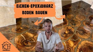 EichenEpoxidharzboden DIY  Cordwood Floor  Beeindruckender Fußboden [upl. by Jeramey]