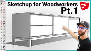 Modeling a Complete Project in Sketchup for Beginners Pt1  Sketchup for Woodworkers [upl. by Sorac555]