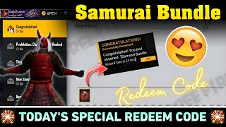 FREE FIRE REDEEM CODE TODAY  FF REDEEM CODE  TODAY NEW REDEEM CODE  SAMURAI BUNDLE REDEEM CODE [upl. by Jaworski]