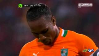 Ivory Coast vs Equatorial Guinea  Drogba wasted a penalty [upl. by Ylrebmek]