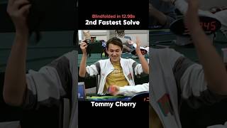 2nd Fastest Blindfolded solve by Tommy Cherry rubikscube shorts ACUBEX [upl. by Haela]