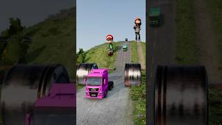 Purple Man Truck vs Bollards Part171 [upl. by Petula322]