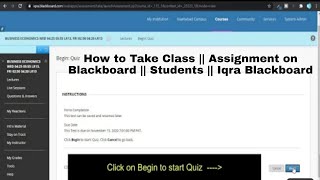 How to Take Class  Submit Assignment on Blackboard  Students  Iqra Blackboard [upl. by Accisej655]