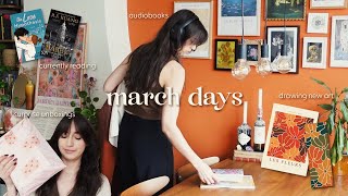 MARCH DIARY 🍄🦋 creating art audiobooks while cleaning small business life amp surprise unboxing [upl. by Lenora]