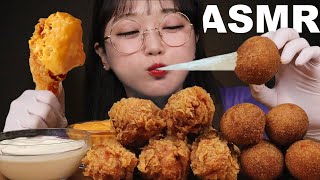 ASMR 후라이드 치킨 amp 치즈볼 리얼사운드 먹방 FRIED CHICKEN amp CHEESE BALLS EATING SOUNDS MUKBANG  Ae Jeong ASMR [upl. by Wiltshire469]