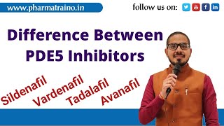 Differences Between PDE5 Inhibitors Sildenafil vs Vardenafil vs Tadalafil vs Avanafil pharmatraino [upl. by Ahseat]