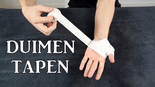 Duim tapen  Thumb taping  Sportmassage Doldersum [upl. by Ahsehat953]