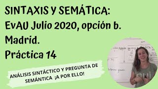 Análisis sintáctico y semántica EvAU Julio 2020 opción b Madrid Práctica 14 [upl. by Shanleigh]