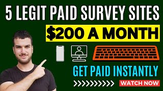 5 Legit Paid Survey Sites That Pay You Instantly  Earn Easy PayPal Money Online [upl. by Flavio]