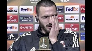 BONUCCI PIANGE PER ASTORI DURANTE LINTERVISTA MILAN ARSENAL 0 2 [upl. by Elbon]