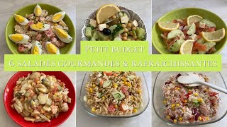 6 salades composées gourmandes amp rafraîchissantes  Recettes économiques [upl. by Notxap260]