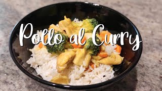 Pollo al Curry con Nata Receta Fácil  recetasdecocina [upl. by Ahsinej]