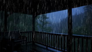 Good Sleeping Pill With Pounding Rain Heavy Wind Thunder amp Lightning Ambience On Degraded Roof [upl. by Elleina]