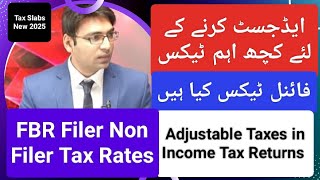 Adjustable Taxes in Income Tax Returns  What is Final Tax in FBR  How to adjust Tax in FBR  ITR [upl. by Eilyah64]