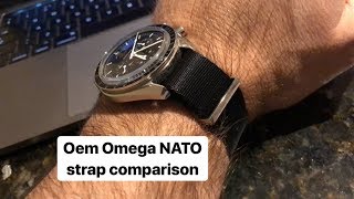 Omega OEM NATO strap vs WatchGecko vs Basic Timefactors Straps [upl. by Eednas817]