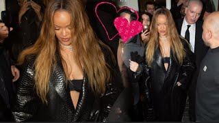 Rihanna Leaving Siena Restaurant In Paris💫 [upl. by Bilac504]