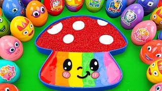 Rainbow Eggs Looking Pinkfong Cocomelon Numberblocks Alphablocks SLIME Mushroom ASMR Coloring [upl. by Archibaldo]