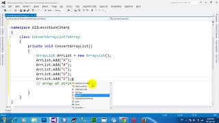 How to Convert Arraylist to Array in C NET 2012 [upl. by Nidraj971]