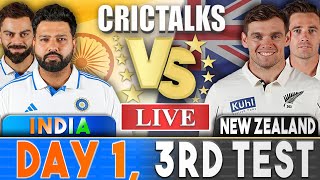 Live India vs New Zealand 3rd Test Day 1 Mumbai  Live Scores amp Commentary  IND Vs NZ Session 3 [upl. by Ahsinawt]