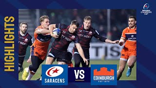 Highlights  Saracens v Edinburgh Rugby Round 1│Heineken Champions Cup 202223 [upl. by Enileoj]