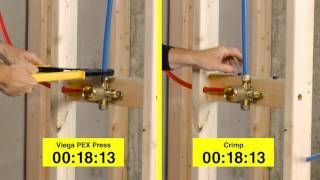 PEX PRESS vs CRIMP Which one is faster  Viega [upl. by Ameekahs419]