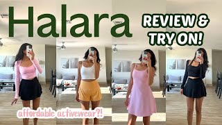 HALARA Review amp Try On Haul  cute amp affordable activewear dresses skirts amp more [upl. by Honig764]