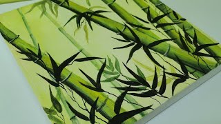 Bamboo painting How to Prepare Cardboard for Painting using White Gesso [upl. by Nwahsed]