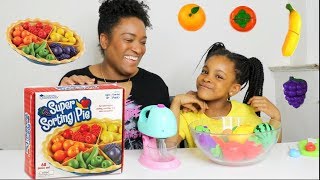 TARTE et MIXEUR MAGIQUE  LEARN COLORS with magic mixer fruits amp vegetables cutting food slime [upl. by Gniy]