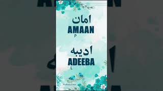 🌹Amaan amp Adeeba🌹  Name Meaning Status  Urdu e Hind Official [upl. by Anassor]